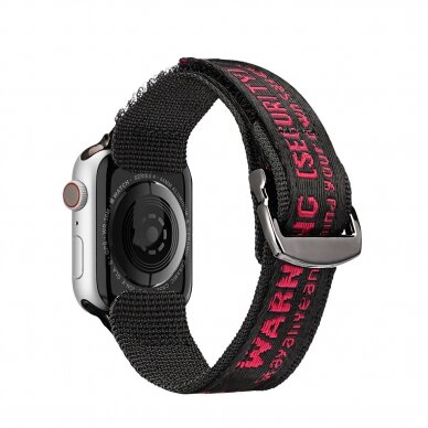 Apyrankė Dux Ducis Strap (Outdoor Version) Apple Watch 9, Ultra, SE, 8, 7, 6, 5, 4, 3, 2, 1 (49, 45, 44, 42 mm) Juoda/Raudona 1