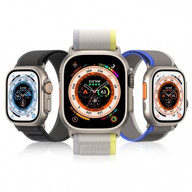 Apyrankė Dux Ducis Strap YJ Version Apple Watch 9 / 8 / 7 / 6 / SE / 5 / 4 / 3 / 2 / 1 (38, 40, 41 mm) - Juoda/pilka 1