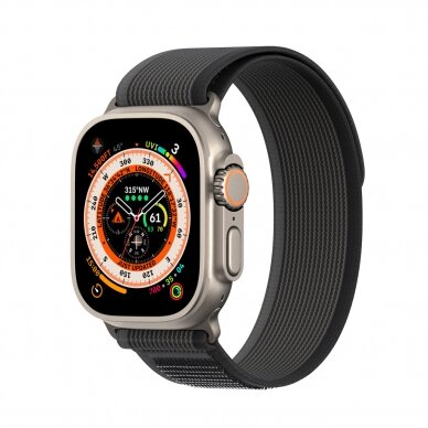 Apyrankė Dux Ducis Strap YJ Version Apple Watch 9 / 8 / 7 / 6 / SE / 5 / 4 / 3 / 2 / 1 (38, 40, 41 mm) - Juoda/pilka