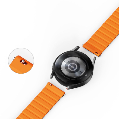 Apyrankė Dux Ducis Universal Magnetic Samsung Galaxy Watch 6/6 Classic/5 Pro/5 (20mm LD Version) - Juoda/Oranžinė 10