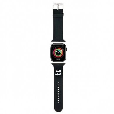 Apyrankė Karl Lagerfeld 3D Rubber Choupette Heads Strap for Apple Watch 38/40/41mm - Juoda