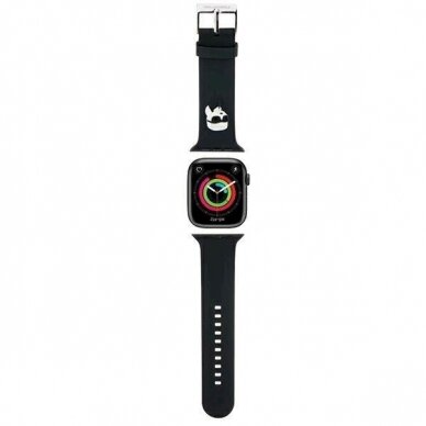 Apyrankė Karl Lagerfeld 3D Rubber Karl Head strap for Apple Watch 38/40/41mm - Juodas