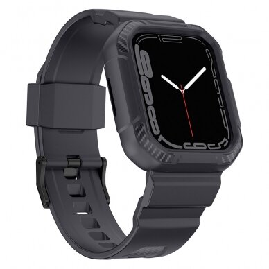 Apyrankė Kingxbar CYF106 2in1 strap for Apple Watch SE, 9, 8, 7, 6, 5, 4, 3, 2, 1 (41, 40, 38 mm) Pilka 1