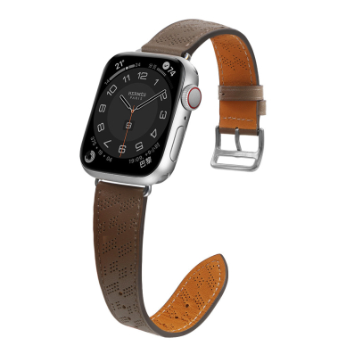 Apyrankė Leather strap for Apple Watch 9, Ultra, SE, 8, 7, 6, 5, 4, 3, 2, 1 (49, 45, 44, 42 mm) Ruda 2