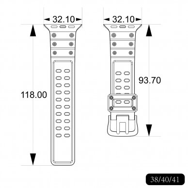 Apyrankė Triple Protection Apple Watch SE, 9, 8, 7, 6, 5, 4, 3, 2, 1 (41, 40, 38 mm) Mėlyna 5