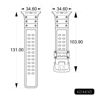 Apyrankė Triple Protection Apple Watch Ultra, SE, 9, 8, 7, 6, 5, 4, 3, 2, 1 (49, 45, 44, 42 mm) Permatoma 7