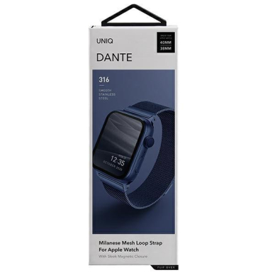 Apyrankė Uniq Dante Apple Watch Series 4/5/6/7/8/9/ SE 38/40 / 41mm. Stainless Steel Mėlyna 3