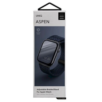 Apyrankė UNIQ pasek Aspen Apple Watch 40/38/41mm Series 4/5/6/7/8/9/SE/SE2 Braided /oxford Mėlynas 10