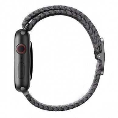 Apyrankė UNIQ pasek Aspen Apple Watch 40/38/41mm Series 4/5/6/7/8/9/SE/SE2 Braided Pilkas 1