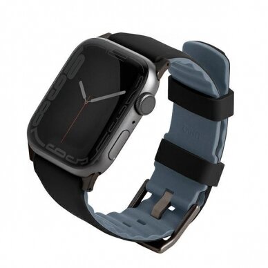 Apyrankė UNIQ pasek Linus Apple Watch Series 4/5/6/7/8/9/SE/SE2 38/40/41mm. Juoda