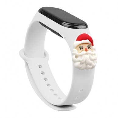 Apyrankės dirželis Strap Xmas Xiaomi Mi Band 4 / Mi Band 3 Christmas holidays baltas (santa)