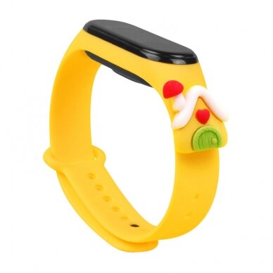 Apyrankės dirželis Strap Xmas Xiaomi Mi Band 4 / Mi Band 3 Christmas holidays geltonas (lodge)