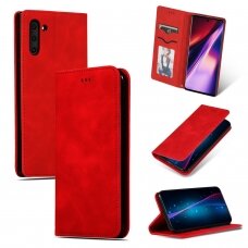 Atverčiamas dėklas Business Style Xiaomi Redmi 12/Redmi Note 12R raudonas