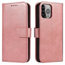 Atverčiamas dėklas Magnet Case elegant iPhone 13 Pro Max Rožinis