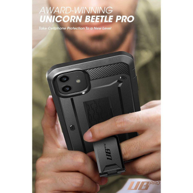 Atsparus Smūgiams Dvipusis Dėklas Supcase Unicorn Beetle Pro Iphone 11 Juodas 7