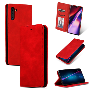 Atverčiamas dėklas Business Style Xiaomi Redmi 12/Redmi Note 12R raudonas