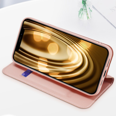 Atverčiamas dėklas Dux Ducis Skin Pro iPhone 13 Pro Rožinis 18