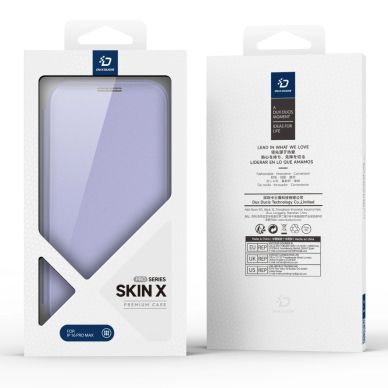 Atverčiamas Dėklas Dux Ducis Skin X Pro iPhone 16 Pro Max  MagSafe and Flip Cover - Violetinis 2