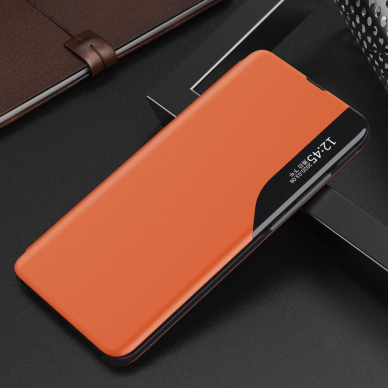 Atverčiamas Dėklas Eco Leather View Case elegant Samsung Galaxy A22 4G Oranžinis 1