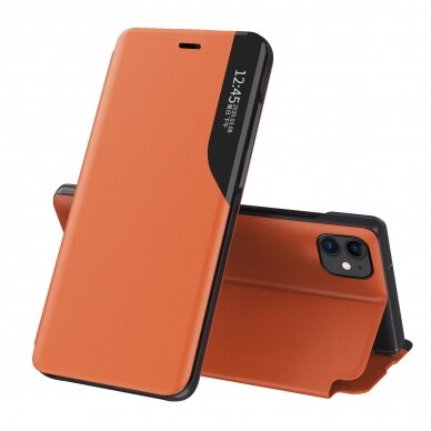 Atverčiamas dėklas Eco Leather View iPhone 13 Oranžinis