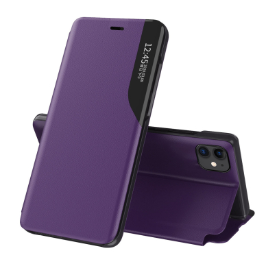 Atverčiamas dėklas Eco Leather View iPhone 13 Pro Max violetinis