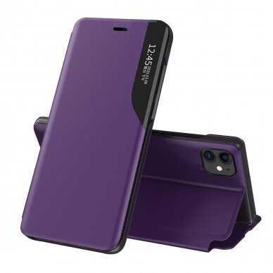 Atverčiamas dėklas Eco Leather View iPhone 13 Pro violetinis