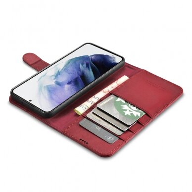 Atverčiamas dėklas iCarer Haitang Leather Wallet Samsung Galaxy S22 Plus Raudonas (AKSM05RD) 6