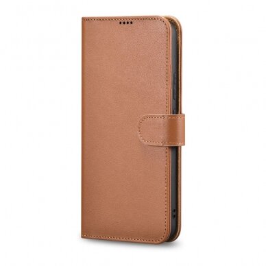 Atverčiamas Dėklas iCarer Haitang Leather Wallet Samsung Galaxy S22 Plus Rudas (AKSM05BN) 2