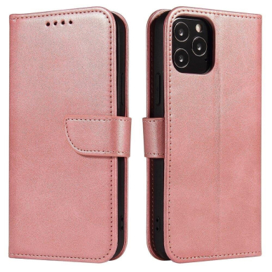 Akcija! Atverčiamas Dėklas Magnet Case elegant bookcase type case with kickstand Samsung Galaxy A22 4G Rožinis 1