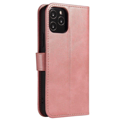 Akcija! Atverčiamas Dėklas Magnet Case elegant bookcase type case with kickstand Samsung Galaxy A22 4G Rožinis 8