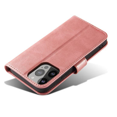 Atverčiamas dėklas Magnet Case elegant iPhone 13 Pro Rožinis 2