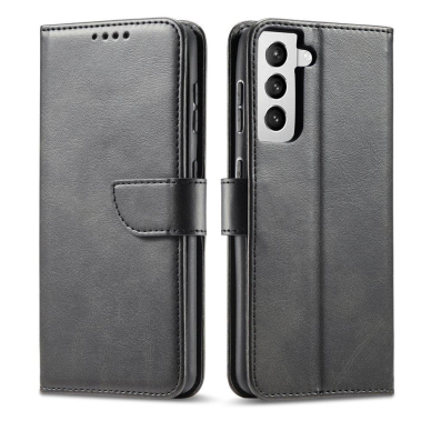 Akcija! Atverčiamas Dėklas Magnet Case Elegant Skirtas Samsung Galaxy S22 Juodas