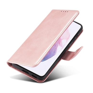 Akcija! Atverčiamas Dėklas Magnet Case Elegant skirtas Samsung Galaxy S22 Ultra Rožinis  1