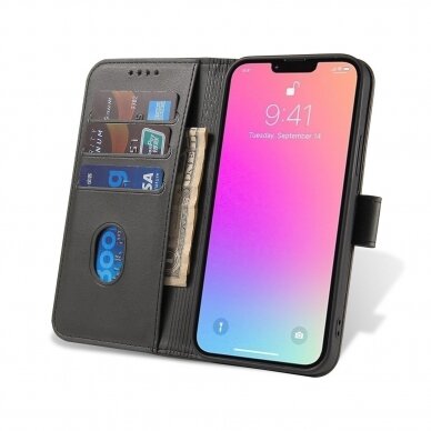 Atverčiamas dėklas Magnet Case Oppo A17 flip cover wallet stand juodas 6