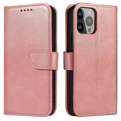 Atverčiamas dėklas Magnet cover Xiaomi Redmi Note 12 5G / Poco X5 5G Cover Flip Wallet Stand rožinis