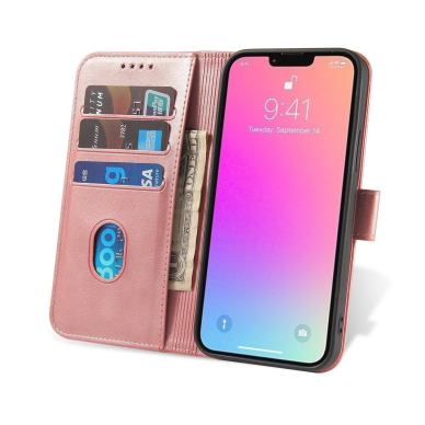 Atverčiamas dėklas Magnet cover Xiaomi Redmi Note 12 Cover with Flip Wallet Stand rožinis 6