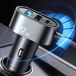 Automobilinis Įkroviklis Joyroom car charger 2xPD + 2xQC3.0 75W 1,5m Juodas (JR-CL05) 15