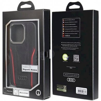 Audi Tikros odos Magsafe Dėklas iPhone 14 Pro - Juodas / Raudonas 7