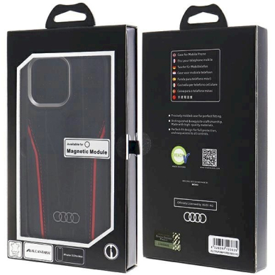 Audi Tikros odos Magsafe Dėklas iPhone 15 Pro Max - Juodas / Raudonas 9