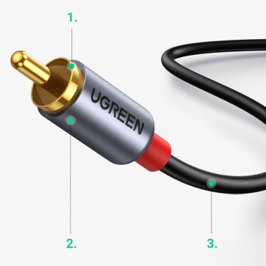 Audio kabelis Ugreen USB Type C (male) - 2RCA (male) 1,5m Pilkas (20193 CM451) 1