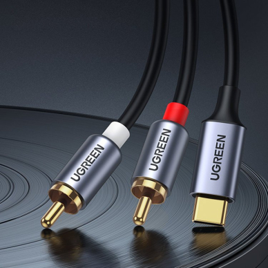 Audio kabelis Ugreen USB Type C (male) - 2RCA (male) 1,5m Pilkas (20193 CM451) 3