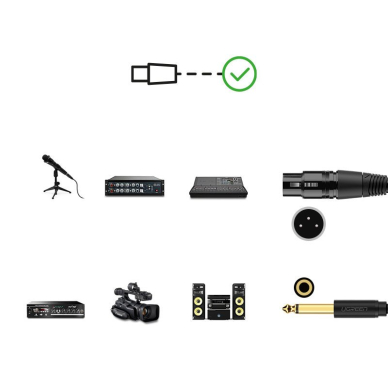 Audio kabelis Ugreen XLR (female) - 6,35 mm jack (male) 5 m (AV131) 3