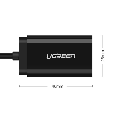 Audio Ugreen USB external sound audio card 3,5 mm mini jack 15cm juodas (30724) 10