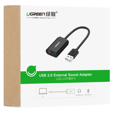 Audio Ugreen USB external sound audio card 3,5 mm mini jack 15cm juodas (30724) 11