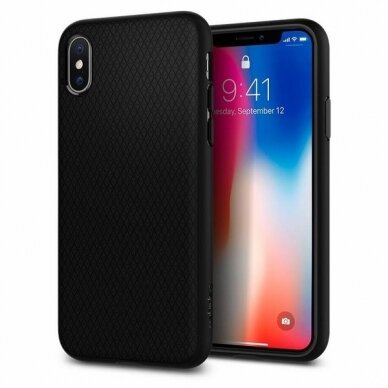 Iphone X / Xs Aukštos Kokybės Dėklas Spigen Liquid Air Matte Juodas