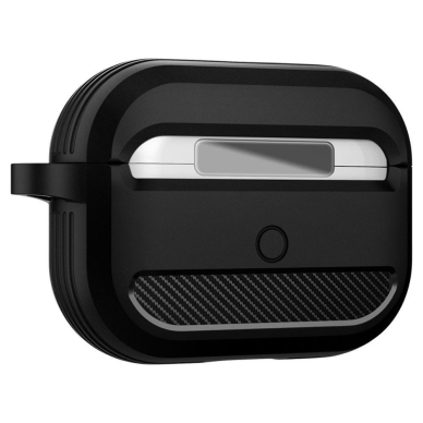 Aukštos Kokybės Dėklas Spigen Rugged Armor Airpods Pro Matte Juodas DZWT2129 4