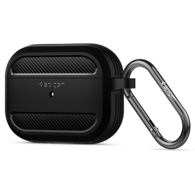 Aukštos Kokybės Dėklas Spigen Rugged Armor Airpods Pro Matte Juodas DZWT2129 5