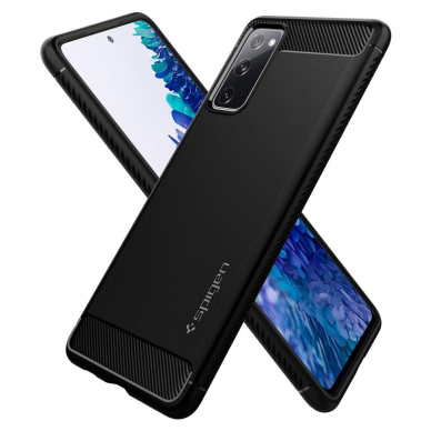 Aukštos kokybės dėklas Spigen Rugged Armor Galaxy S20 Fe Matte juodas 5