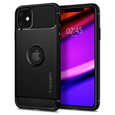 Aukštos Kokybės Dėklas Spigen Rugged Armor Iphone 11 Matte Juodas