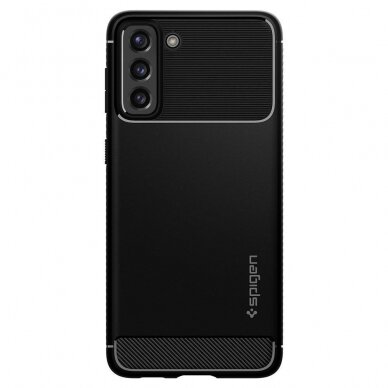 Aukštos kokybės dėklas Spigen Rugged Armor Samsung Galaxy S21 Matte Juodas 1